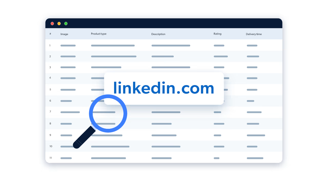 LinkedIn data search/scraping concept