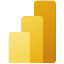 Power BI logo icon for business analytics
