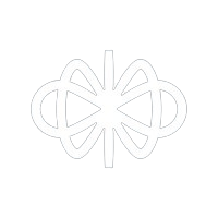 White abstract symbol on checkered background