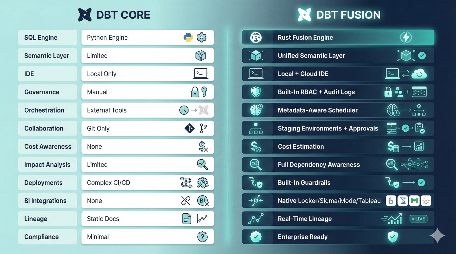 dbt Fusion vs dbt Core