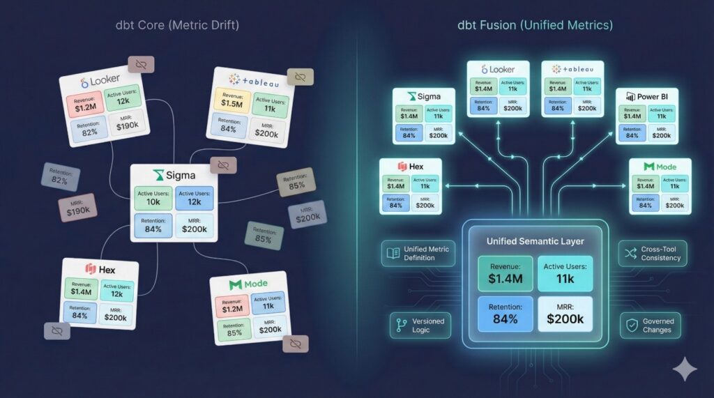 Scenario 3: Multi-BI Tool Ecosystem (Metric Drift Problem)